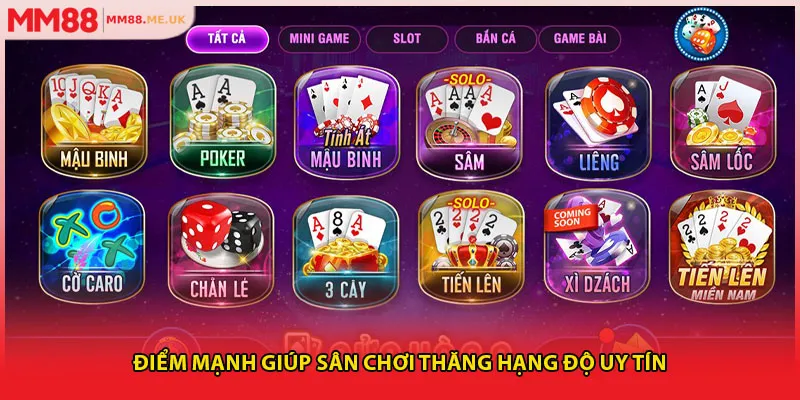 Điểm mạnh giúp sân chơi thăng hạng độ uy tín